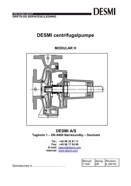 DESMI centrifugalpumpe MODULAR H DESMI A/S