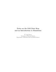 Notes and Exercises on the SAS Data Step and Simulation