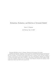 Estimation, Evaluation, and Selection of Actuarial Models