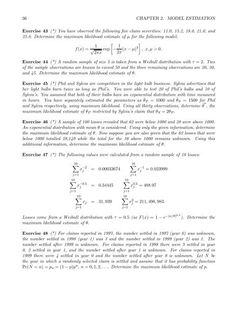 Estimation, Evaluation, and Selection of Actuarial Models