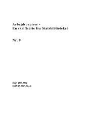 Arbejdspapirer - En skriftserie fra Statsbiblioteket Nr. 9