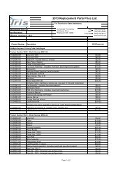 2013 Replacement Parts Price List - Iris Sample Processing