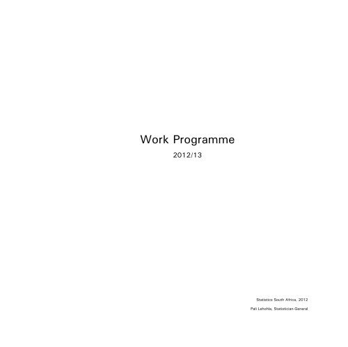 Work Programme - Statistics South Africa