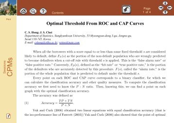 Optimal Threshold From ROC and CAP Curves