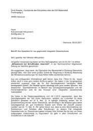 Brief des Schulelternrates der IGS Badenstedt an den Kultusminister ...