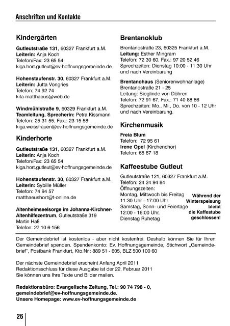 Evangelische Zeitung - Evangelische Hoffnungsgemeinde