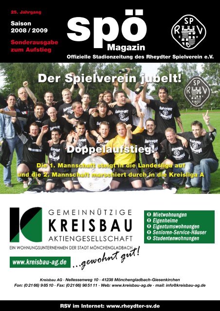 Saison 2008 / 2009 Sonderausgabe zum Aufstieg - Staubesand