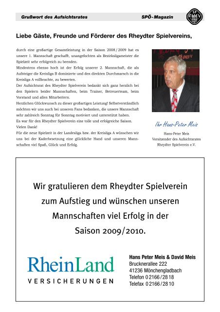 Saison 2008 / 2009 Sonderausgabe zum Aufstieg - Staubesand