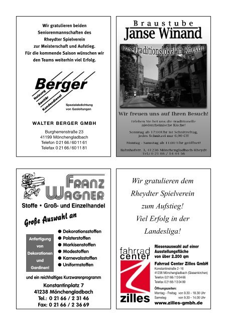 Saison 2008 / 2009 Sonderausgabe zum Aufstieg - Staubesand