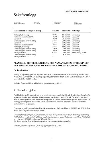 Politisk sak - Stavanger kommune