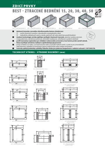 BEST - ZTRACENÉ BEDNĚNÍ 15, 20, 30, 40, 50 - STAVOMARKET