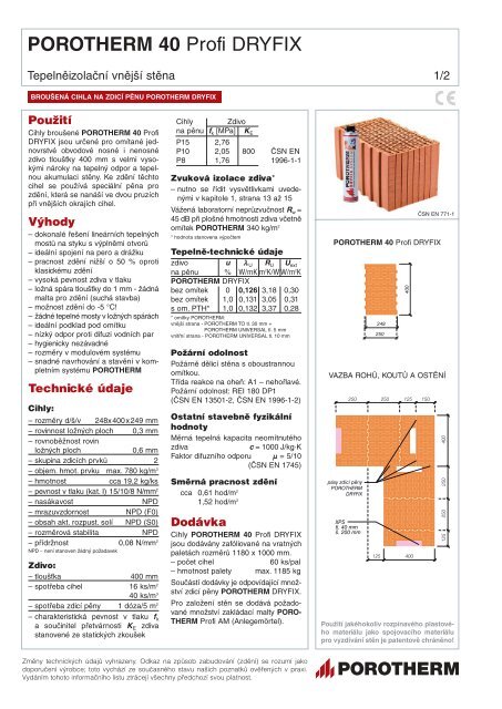 Pálená broušená cihla Porotherm 40 Profi Dryfix - STAVOMARKET