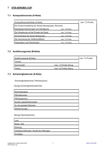 7 DTB-AEROBIC-CUP 7.1 Kompositionsnote (A-Note) 7.2 ...