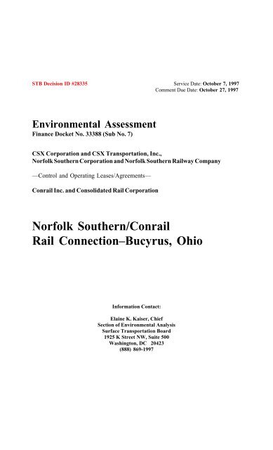 Norfolk Southern/Conrail Rail ConnectionâBucyrus, Ohio - Surface ...