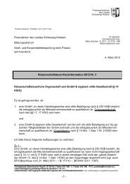 KöSt-Kurzinfo des FM SH zur körperschaftsteuerliche Organschaft ...