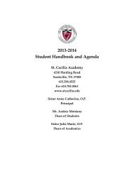 2013-14 Handbook - St. Cecilia Academy