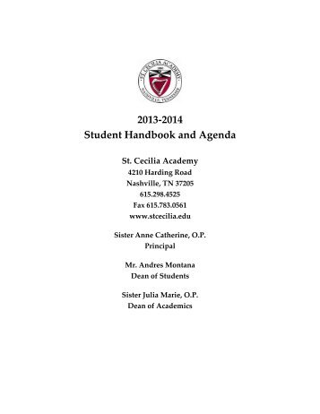 2013-14 Handbook - St. Cecilia Academy