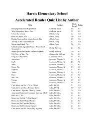 Accelerated Reader Quiz List - City of St. Charles School District