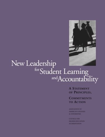 New Leadership for Student Learning an Accountability