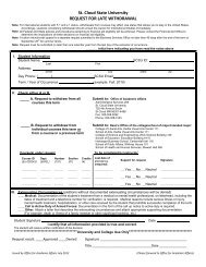 Late Withdrawal Form - St. Cloud State University