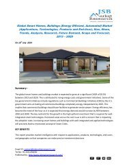 JSB Market Research - Global Smart Homes, Buildings  Market , Size, Share, Trends, Analysis, Research, Future Demand, Scope and Forecast, 2013 - 2020
