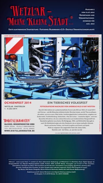 Wetzlar - meine kleine Stadt...® / Ausgabe Nr. 8 vom 02.08.2014