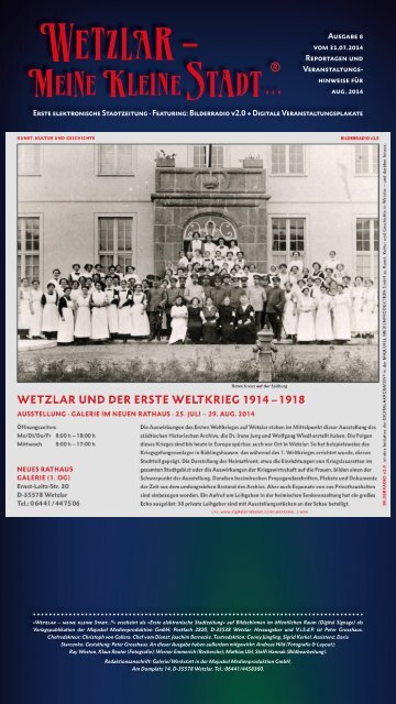 Wetzlar - meine kleine Stadt...® / Ausgabe Nr. 8 vom 02.08.2014