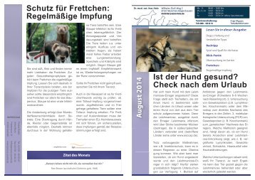 Tierpunkt Ausgabe August 2014