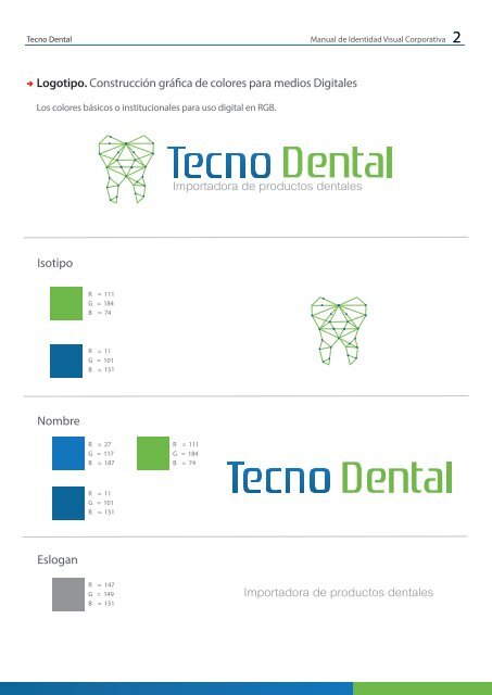 Manual de Identidad Corporativa - Tecno Dental