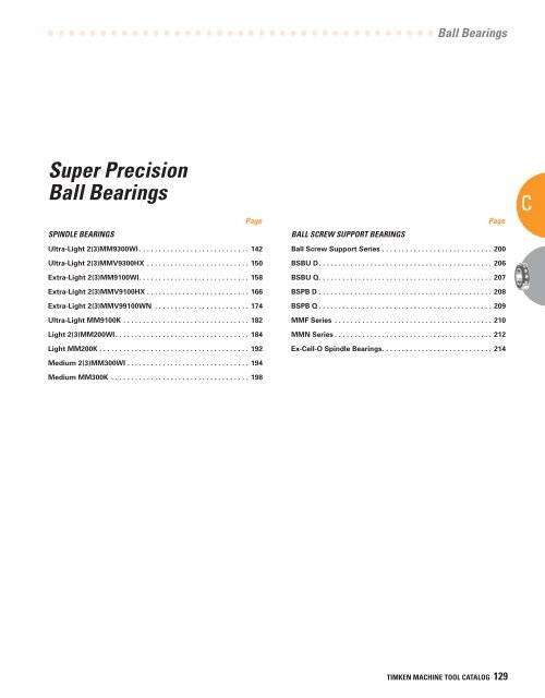 Timken Super Precision Bearings for Machine Tool Applications