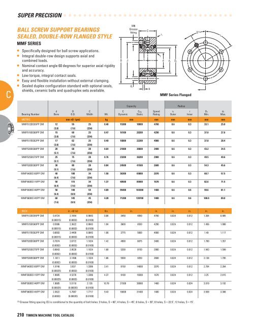 Timken Super Precision Bearings for Machine Tool Applications