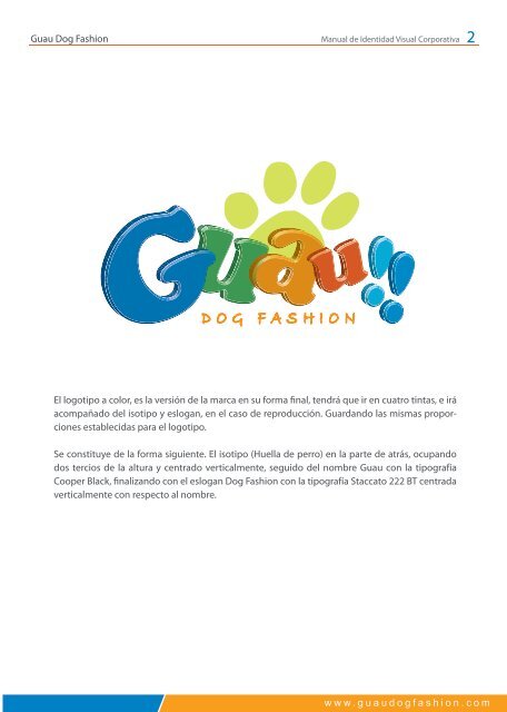 Manual de Identidad Corporativa - Guau Dog Fashion