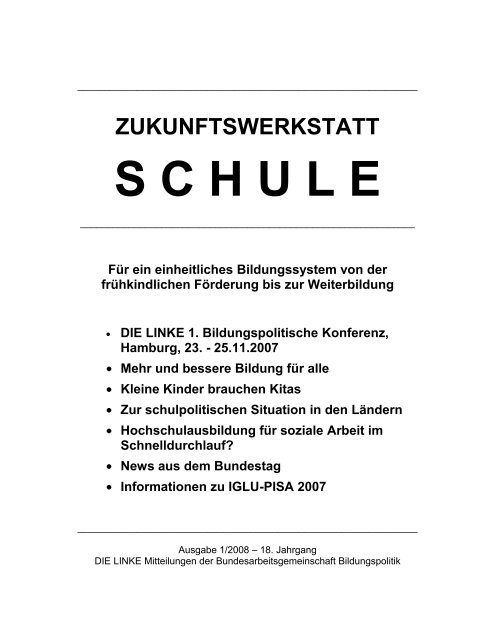 ZUKUNFTSWERKSTATT SCHULE - Die Linke