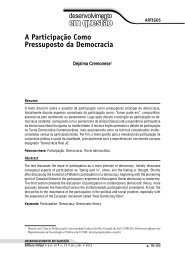 A Participação Como Pressuposto da Democracia