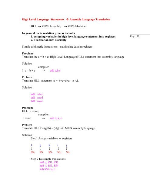 Lecture Notes for Computer Architecture II - St. Cloud State University