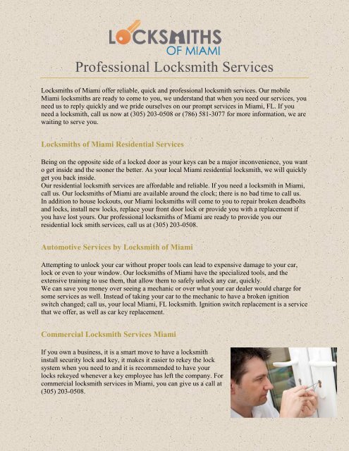 Professional Locksmith Services