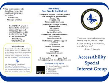 AccessAbility Special Interest Group (Brochure) - Stcsig.org