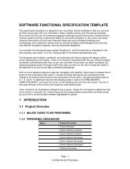 SOFTWARE FUNCTIONAL SPECIFICATION TEMPLATE