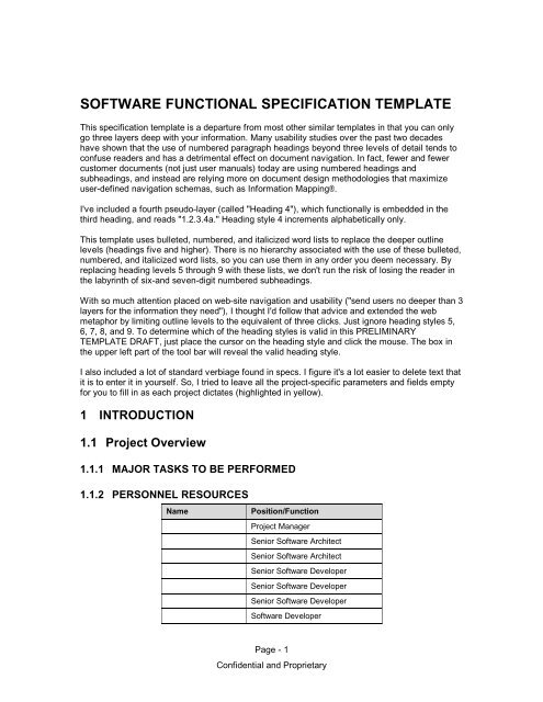 Functional Specification Template Word Doctemplates Rezfoods Resep 