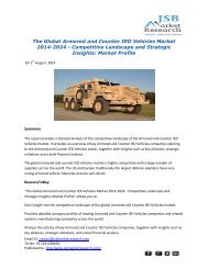 JSB Market Research - The Global Armored and Counter IED Vehicles Market 2014-2024 