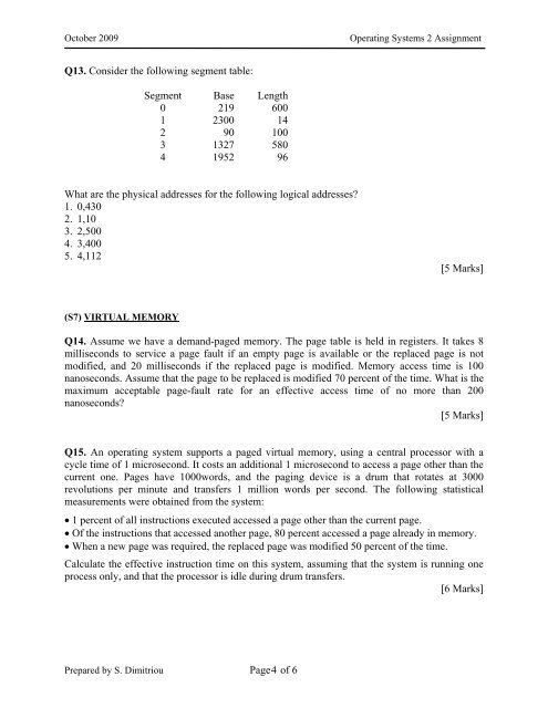 Operating Systems 2 Tutorial Assignment