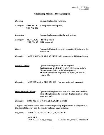 Quiz -Memory Addressing