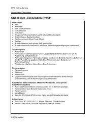 Checkliste „Reisenden-Profil“