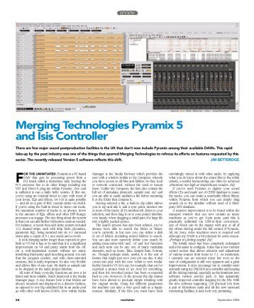 Merging Technologies Pyramix 5/Isis controller - Resolution