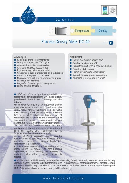 Process Density Meter DC-40