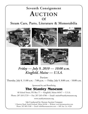 AUCTION - The Steam Car Club of Great Britain
