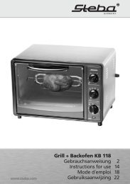 Grill + Backofen KB 118 Gebrauchsanweisung 2 Instructions ... - Steba