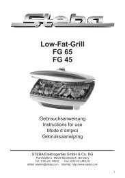 STEBA Low-Fat-Grill FG 65 / FG 45 (Datei: steba_fg65-fg45.pdf ...