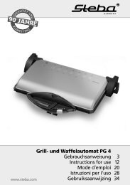Grill- und Waffelautomat PG 4 Gebrauchsanweisung 3 ... - Steba