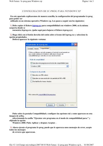 CONFIGURACION DE IC-PROG PARA WINDOWS XP - ElectrÃ³nica ...